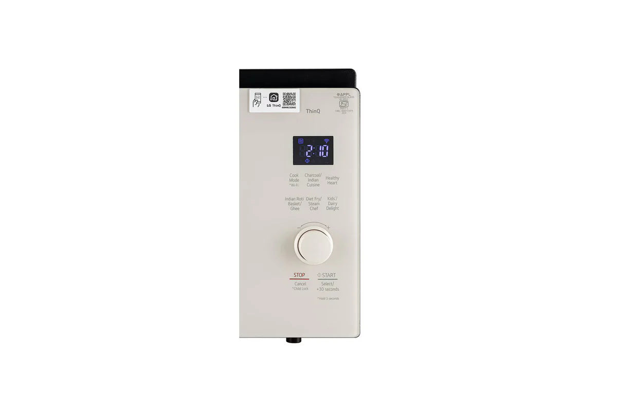 LG MJEN326SBW 32 L Scan-To-Cook Charcoal Convection Microwave Oven with Charcoal Lighting Heater, Wi-Fi , Diet Fry, Motorised Rotisserie, Beige