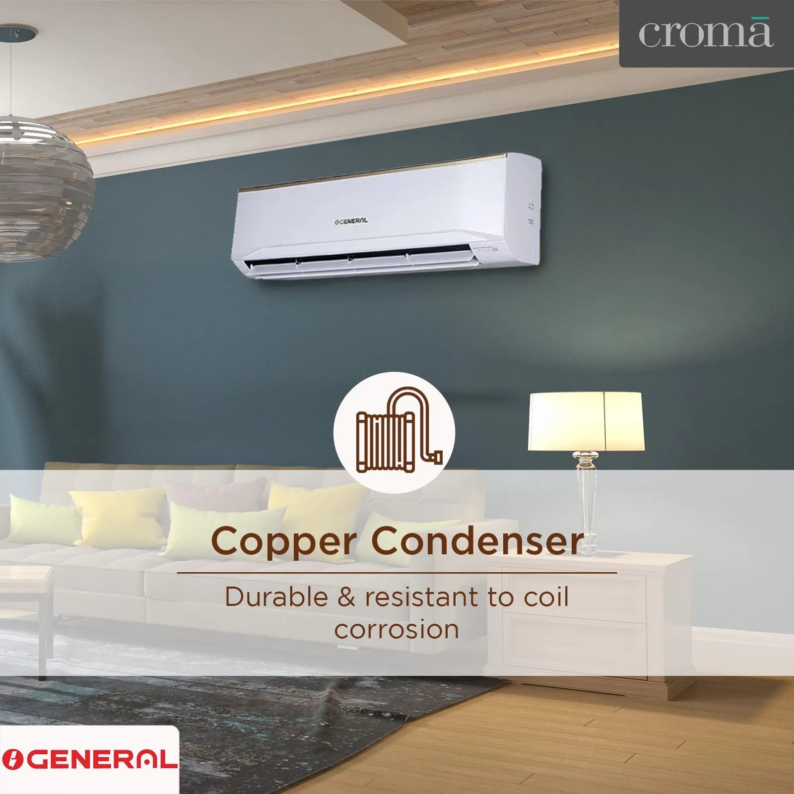 ASGA24BUTA-B O GENERAL Buta 2 Ton 2 Star Split AC Copper Condense