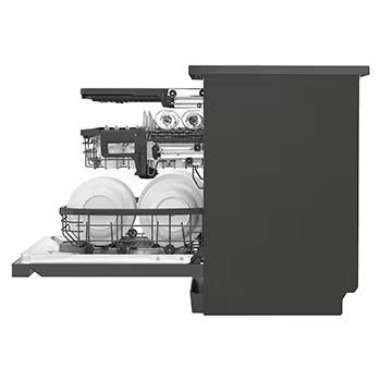 DFB435FV LG Dishwasher, TrueSteam™, 15 Place Setting, QuadWash™, LG's EasyRack™, ThinQ™ (Wi-Fi), Auto Open Dry, Matte Black