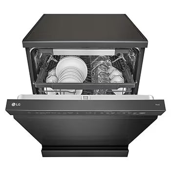 DFB435FV LG Dishwasher, TrueSteam™, 15 Place Setting, QuadWash™, LG's EasyRack™, ThinQ™ (Wi-Fi), Auto Open Dry, Matte Black