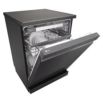 DFB435FV LG Dishwasher, TrueSteam™, 15 Place Setting, QuadWash™, LG's EasyRack™, ThinQ™ (Wi-Fi), Auto Open Dry, Matte Black