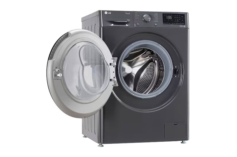 LG 8Kg Front Load Washing Machine, AI Direct Drive™, Steam, Wifi, Middle Black,5 Star