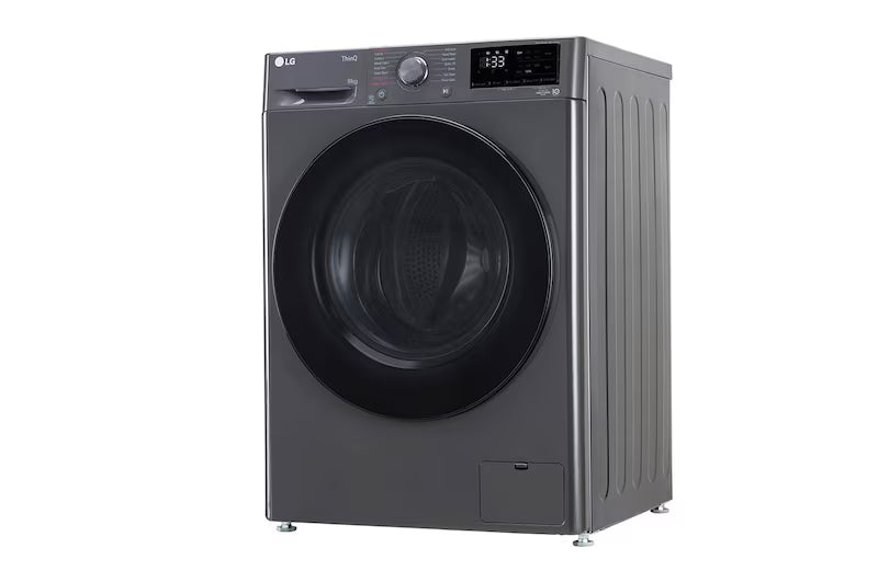 LG 8Kg Front Load Washing Machine, AI Direct Drive™, Steam, Wifi, Middle Black,5 Star