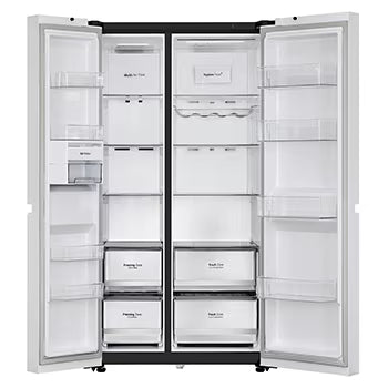 GL-B257DUW3 LG 650L Side-by-Side Refrigerator, Convertible, Multi-Air Flow, Smart Diagnosis™, Ultra Glam White, 3 Star
