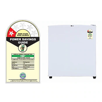 GL-M051RSWB LG 43L Single Door Mini Refrigerator, Super White Finish, 1 Star