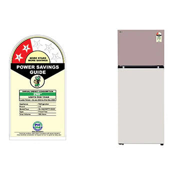 LG 398L Double Door Refrigerator with Smart Diagnosis, Multi-Air Flow, Objet Collection, Clay Pink Tango Finish, 2-Star