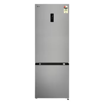 GLB3426BDPZ LG 340L Bottom Freezer Refrigerator, Door Cooling+™, Wi-Fi Convertible, E-Micom, Shiny Steel, 2 Star