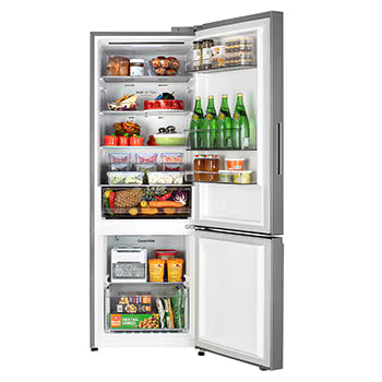 GLB3426BDPZ LG 340L Bottom Freezer Refrigerator, Door Cooling+™, Wi-Fi Convertible, E-Micom, Shiny Steel, 2 Star