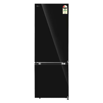 GLB3426BEBM LG 340L Bottom Freezer Refrigerator, Door Cooling+, Wi-Fi Convertible, Metal Fresh, Black Mirror, 2 Star