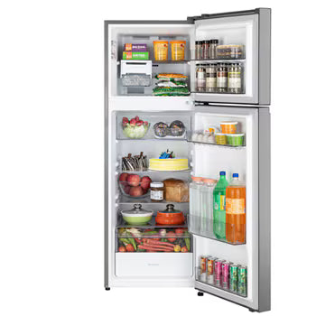 GLT2516WWPZ LG 251 L Double Door Refrigerator with Smart Inverter Compressor, Multi-Air Flow, Frost Free, Shiny Steel, 1 Sta