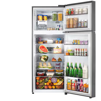 GLT4026SNPZ LG 398L, Double Door Refrigerator, Smart Diagnosis™, Convertible, Shiny Steel Finish, 2 Star