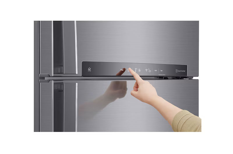 LG 506L Double Door Refrigerator, Smart Inverter Compressor, Wi-Fi, Hygiene Fresh+™, Shiny Steel Finish, 1 Star
