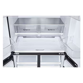 GV-B23FFGMB LG 574L French Door Refrigerator, Fresh Converter+, Wi-Fi Convertible, DoorCooling+ Black Glass Finish, 3 Star