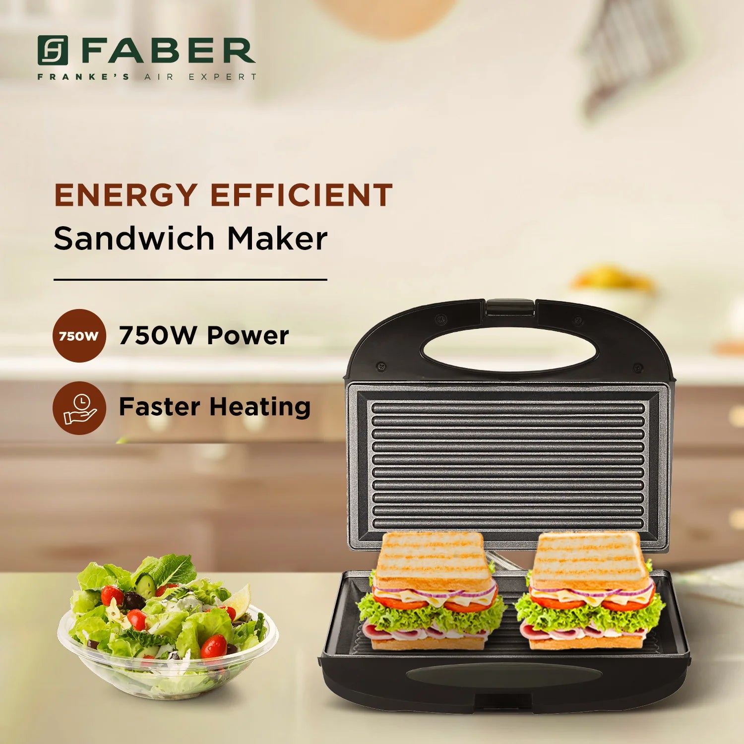 SANDWICH TOASTER FSTG 750 BK