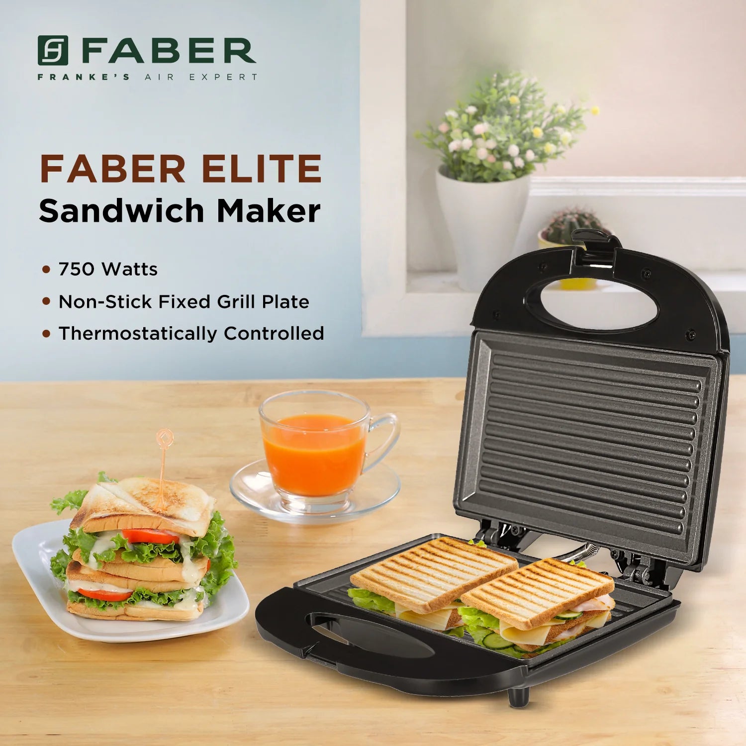 SANDWICH TOASTER FSTG 750 BK