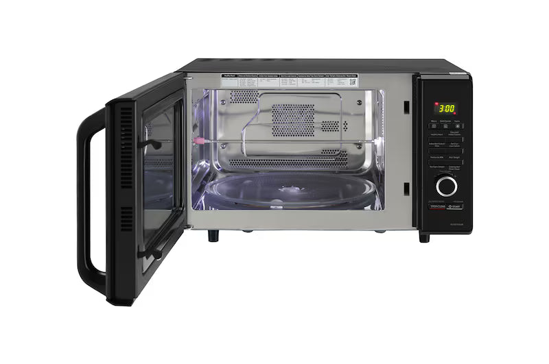 LG 28 L Charcoal Convection Microwave Oven with Charcoal Lighting Heater, Diet Fry, Motorised Rotisserie, Floral Black