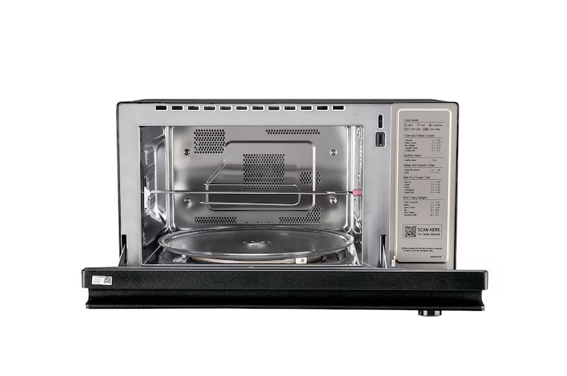 MJEN326SFW LG 32 L Scan-To-Cook Charcoal Microwave Oven with Healthy Heart™, Charcoal Lighting Heater, Motorised Rotisserie, Steam chef, Black