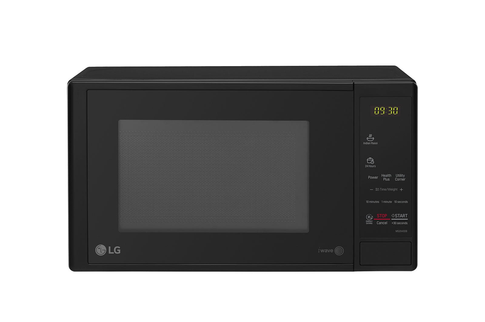 LG 20 L MS2043DB Solo Microwave Oven with Glass Door, i-wave technology, Anti-Bacteria Cavity, Black Color