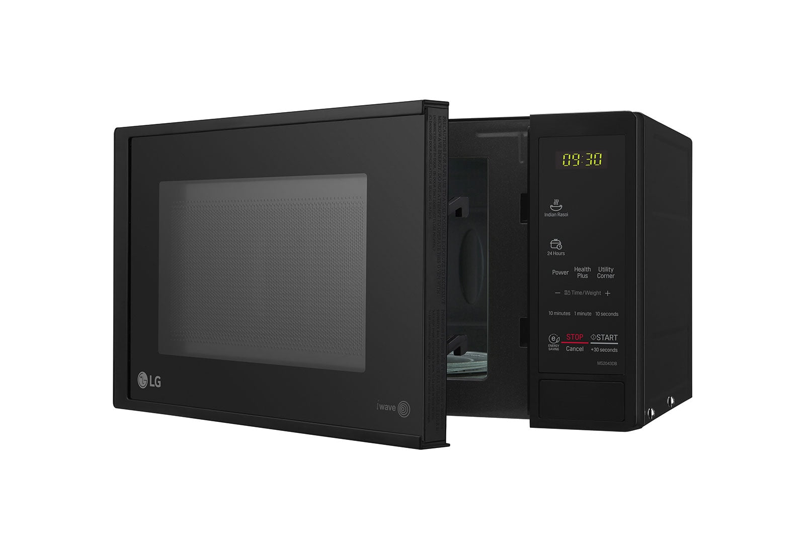 LG 20 L MS2043DB Solo Microwave Oven with Glass Door, i-wave technology, Anti-Bacteria Cavity, Black Color