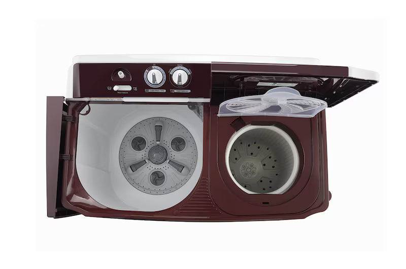 LG 10.5Kg Semi Automatic Washing Machine, Roller Jet Pulsator + Soak, Burgundy, 5 Star