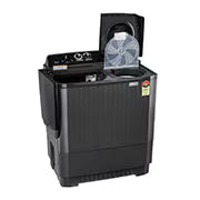 P8535SLMZ LG 8.5Kg Semi Automatic Top Load Washing Machine, Roller Jet Pulsator + Soak, Full Black,5 Star