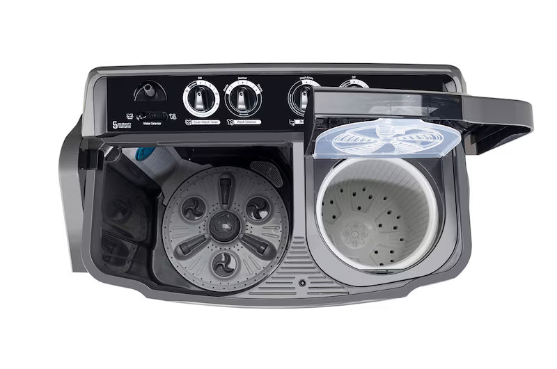 LG 9.5Kg Semi Automatic Washing Machine, , Roller Jet Pulsator + Soak, Rat Away, Middle Black, 5 Star