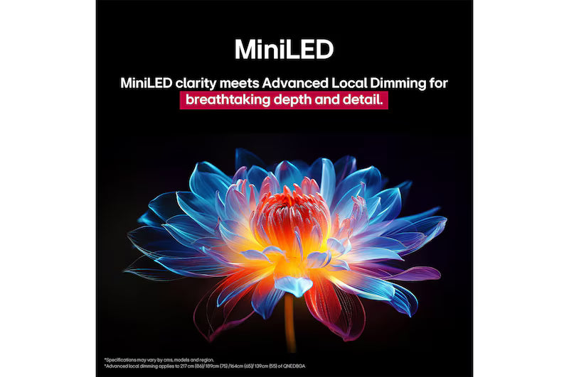 LG 164cm (65) 4K QNED 8GA MiniLED Smart TV with α8 AI Processor 4K Gen2, FILMMAKER MODE ™, AI Picture Pro with Dolby Vision & Atmos 2025