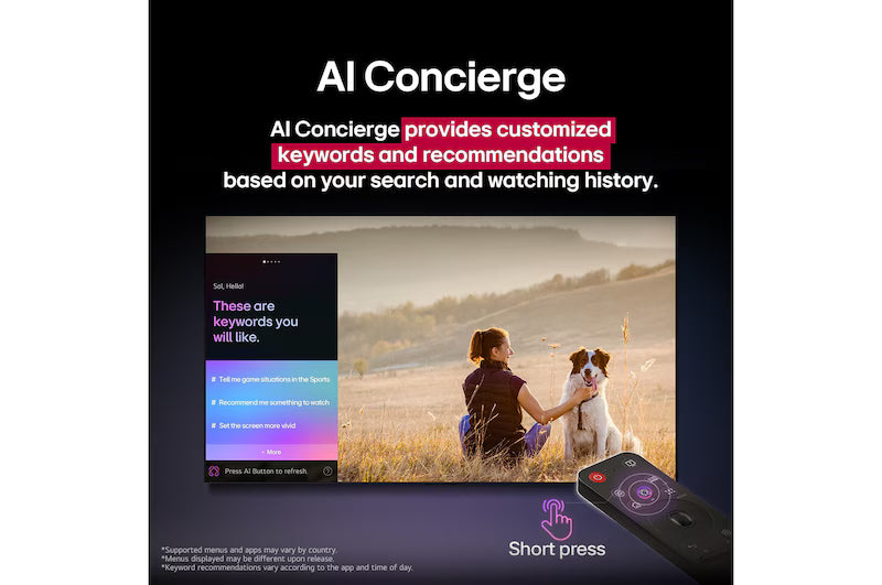 LG 164cm (65) 4K QNED 8GA MiniLED Smart TV with α8 AI Processor 4K Gen2, FILMMAKER MODE ™, AI Picture Pro with Dolby Vision & Atmos 2025