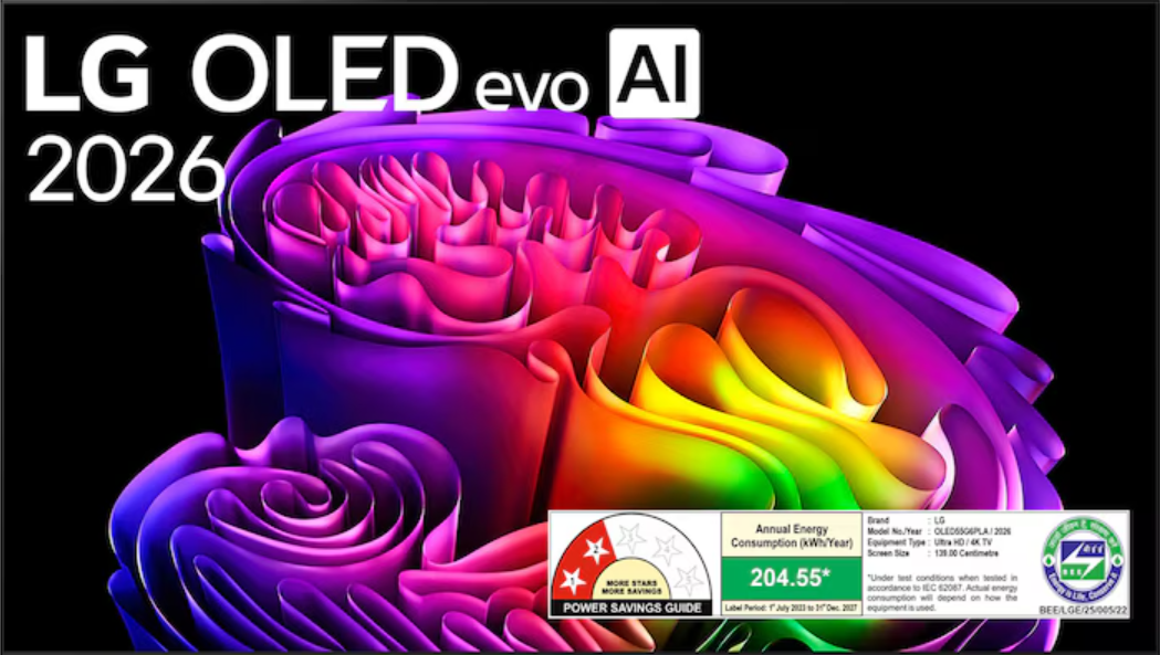 139 cm (55) LG OLED evo AI G6 4K Smart TV OLED55G6PLA with α11 AI Processor Gen3, with Dolby Vision & Atmos 2026