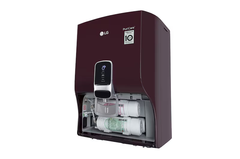 LG 8L UF+UV+HMR Water Purifier with Steel Tank, Crimson Red