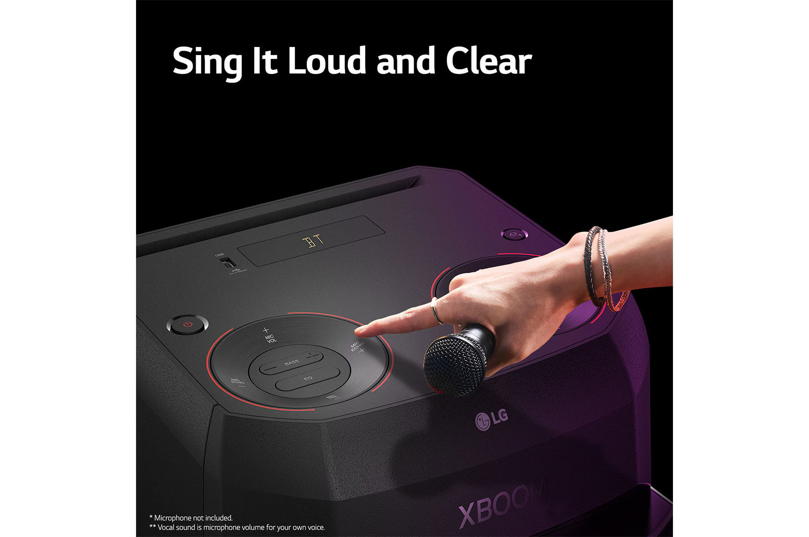 LG XBOOM XL2S, Super Bass Boost, 80W, Karaoke Bluetooth Party Speaker