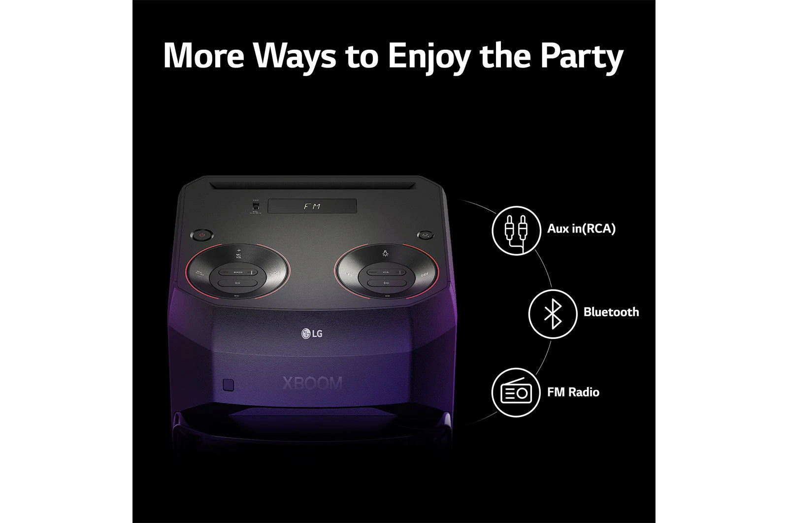 LG XBOOM XL2S, Super Bass Boost, 80W, Karaoke Bluetooth Party Speaker