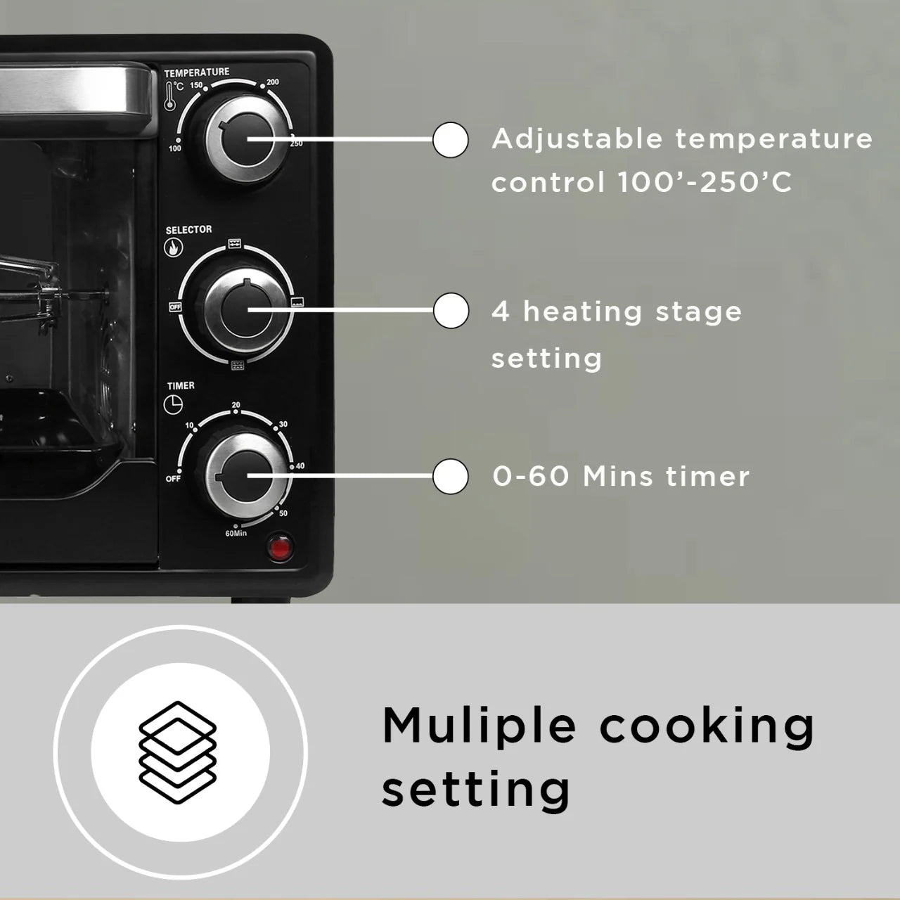 FOTG BK 24L - Oven, Toaster, Griller