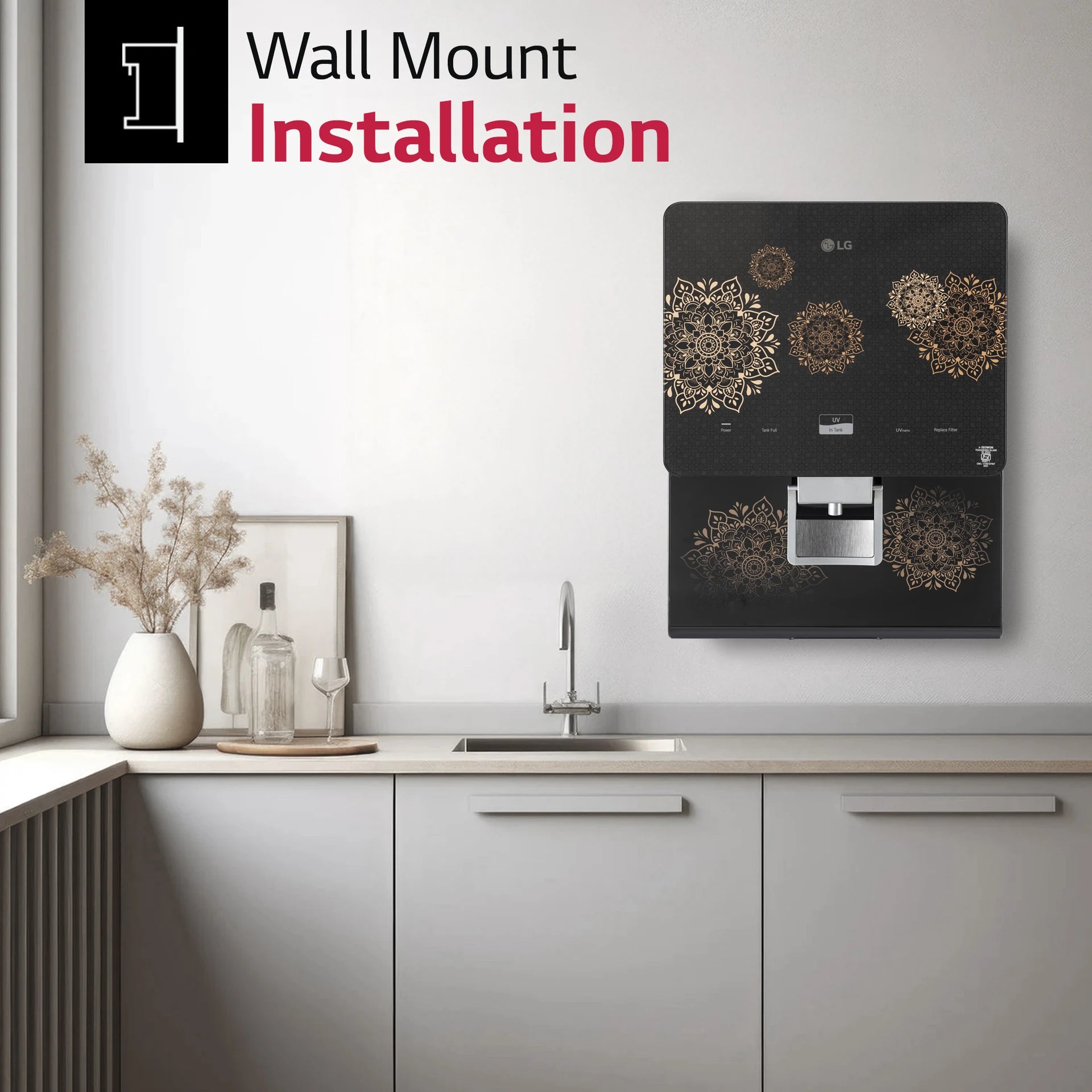 LG 8L RO+UV+Mineral Booster Water Purifier with Steel Tank, Black