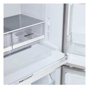 GV-F25FFLJB LG 604L French Door Refrigerator, Water Dispenser, Fresh Converter+, DoorCooling+™, Prime Silver Finish, 2 Star