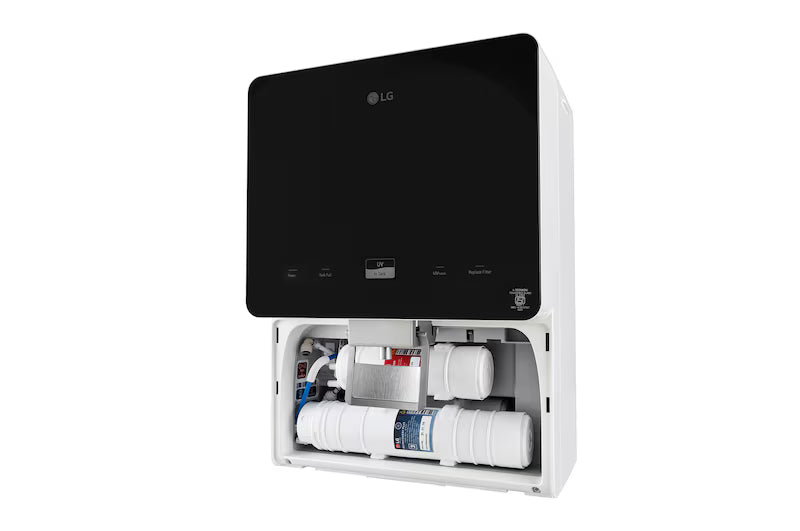 WW176GTBW LG 8L RO+UV+MB Water Purifier with Stainless Steel Tank, Premium Glass Finish
