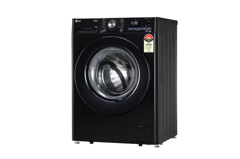 LG 12Kg Front Load Washing Machine, AI Direct Drive™, Onyx Black, 5 Star