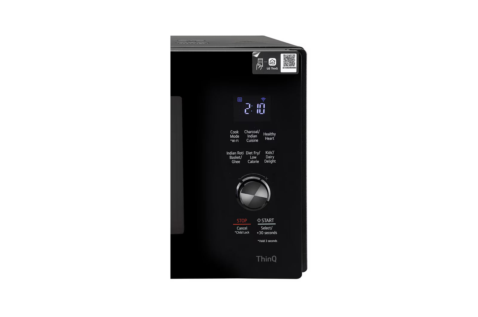 LG 28 L MJEN286UFW Scan-To-Cook Charcoal Microwave Oven with Healthy Heart™, Charcoal Lighting Heater, Motorised Rotisserie, Black