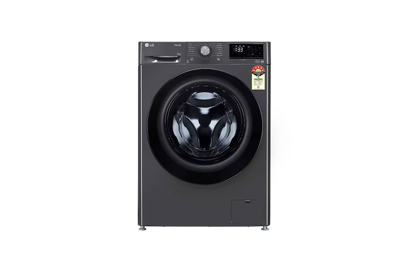 LG 8Kg Front Load Washing Machine, AI Direct Drive™, Steam, Wifi, Middle Black,5 Star