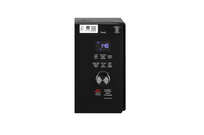 LG 28 L Convertible Microwave Oven with Air Fry, Charcoal Lighting Heater™, 331 Auto Cook Menu Powered by Thinq, Black