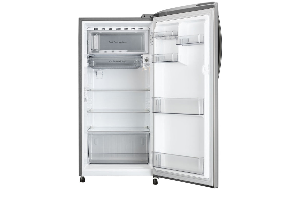 LG 201 L Single Door Refrigerator, Smart Inverter Compressor, Anti Bacterial Gasket, Shiny Steel, 3 Star GLD2136YHPZ
