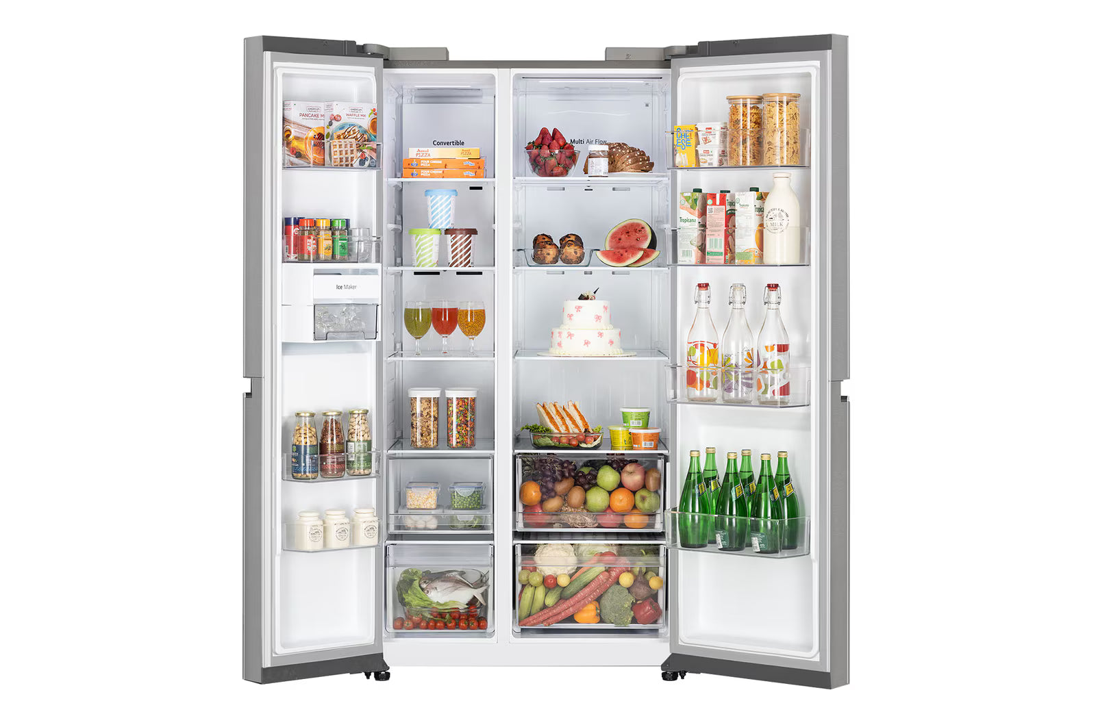 LG 790 L Side-by-Side Refrigerator, GL-B277GPZ3, Wi-Fi Convertible, Hygiene Fresh+™, Smart Diagnosis™, Shiny Steel, 3 Star