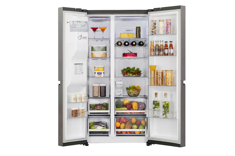 LG 630L, Side-by-Side Refrigerator, Wi-Fi Convertible, Water & Ice Dispenser, Shiny Steel Finish, 3 Star