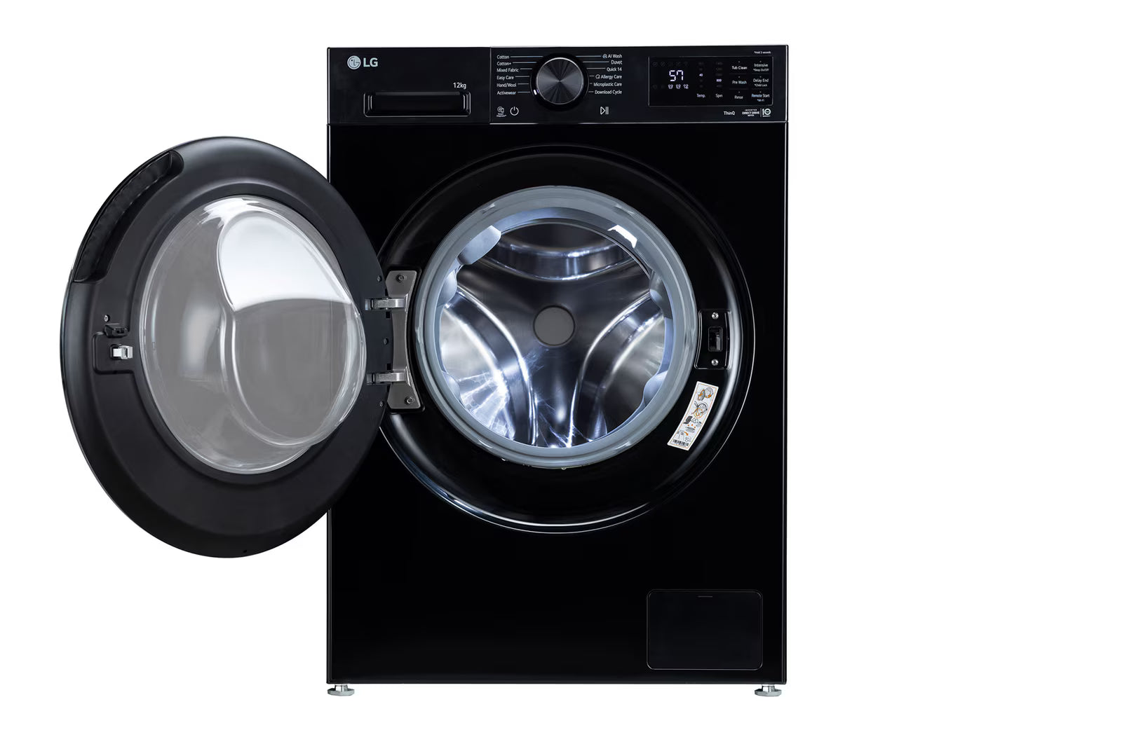 12 KG Front Load Washing Machine, AI Direct Drive™, 6 Motion DD, Steam, Onyx Black, 5 Star