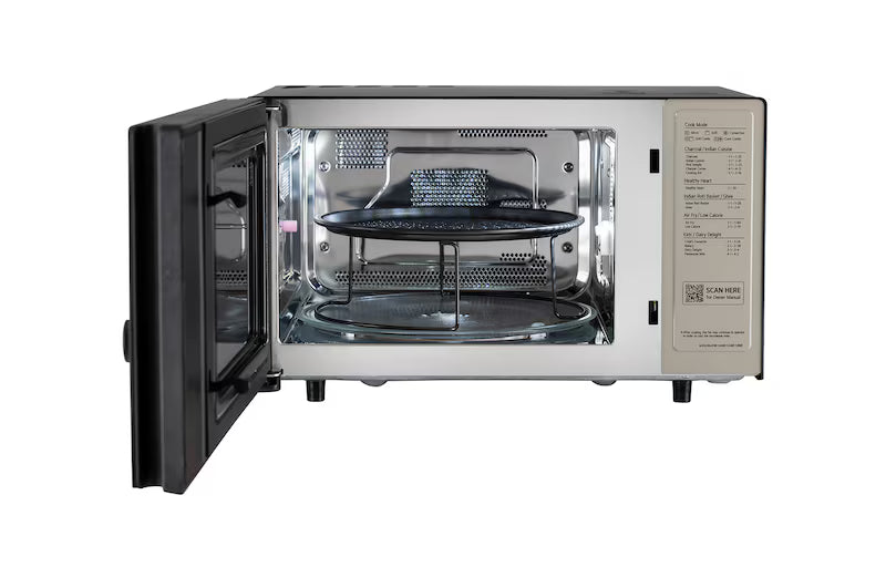 MJEN286UGWF LG 28 L Convertible Microwave Oven with Air Fry, Charcoal Lighting Heater™, 331 Auto Cook Menu Powered by Thinq, Black