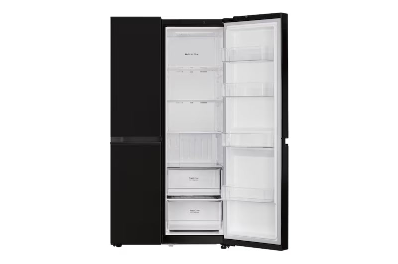 LG 650L Side-by-Side Refrigerator, Convertible, Multi-Air Flow Western Black, 3 Star