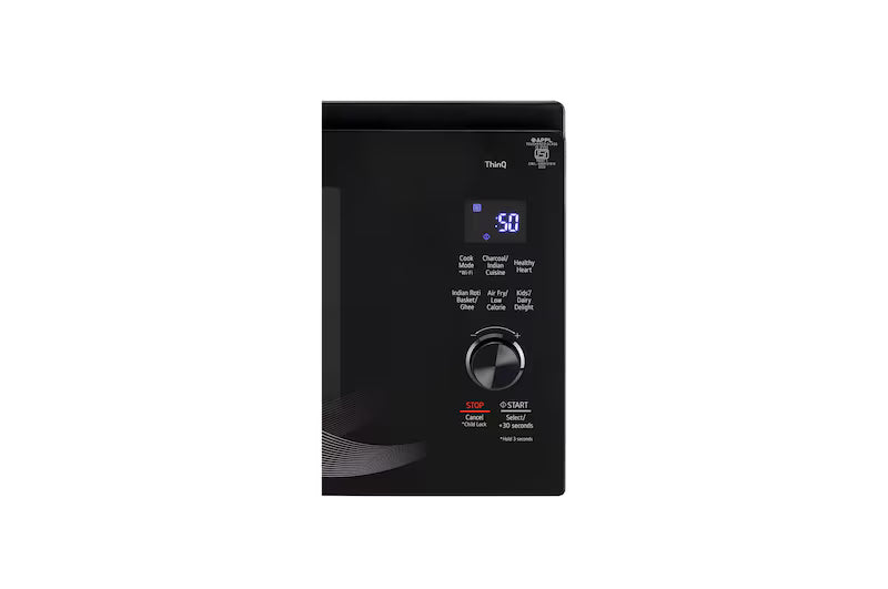 LG 32 L Convertible Microwave Oven with Air Fry, Charcoal Lighting Heater™, 431 Auto Cook Menu Powered by Thinq, Black