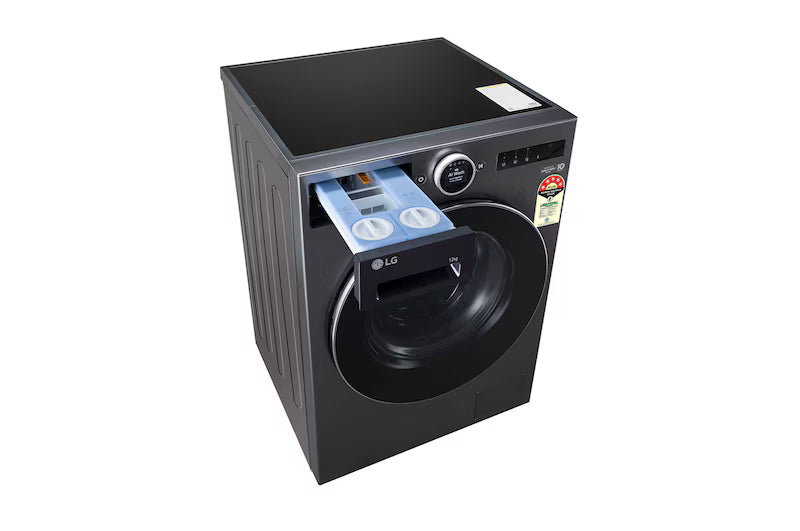 LG 12Kg Front Load Washing Machine, AI Direct Drive 2.0, Digital Dial & ez-Dispense, Essence Black, 5 Star