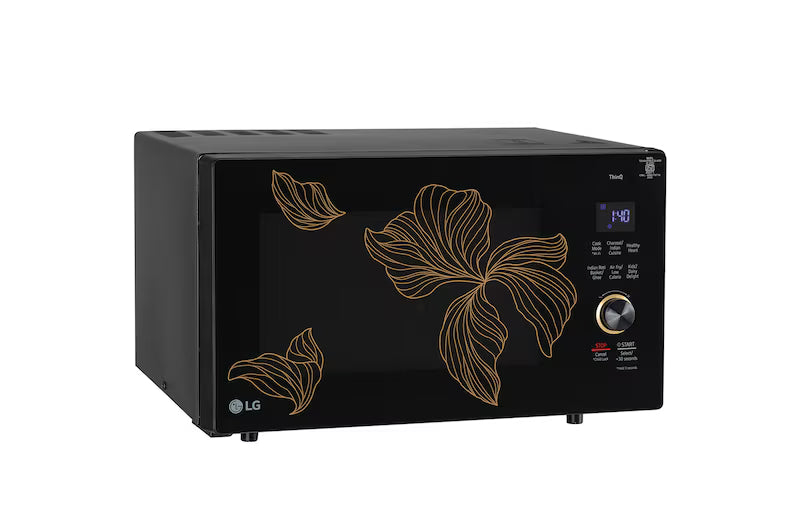 MJEN286UGWF LG 28 L Convertible Microwave Oven with Air Fry, Charcoal Lighting Heater™, 331 Auto Cook Menu Powered by Thinq, Black