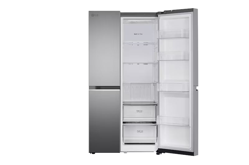 LG 650L Side-by-Side Refrigerator, Convertible, Door Cooling+™, Shiny Steel Finish, 3 Star